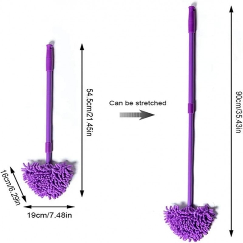 Telescopic Microfiber Mop With Long Handle, Extendable Triangle Mop