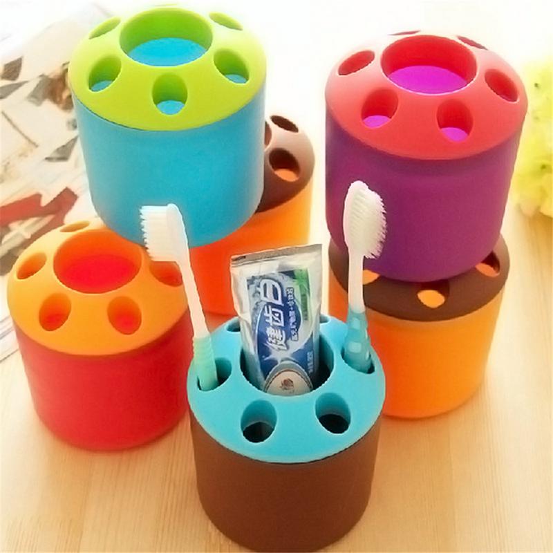 Washroom Accessories Candy-Colored Multi-Purpose Toothbrush Holder, Storage Container Desktop Decoration