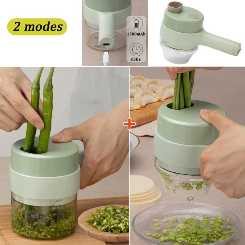 4 In 1 Handheld Rechargeable Vegetable Cutter Chopper Vegetable Chopper NYStore