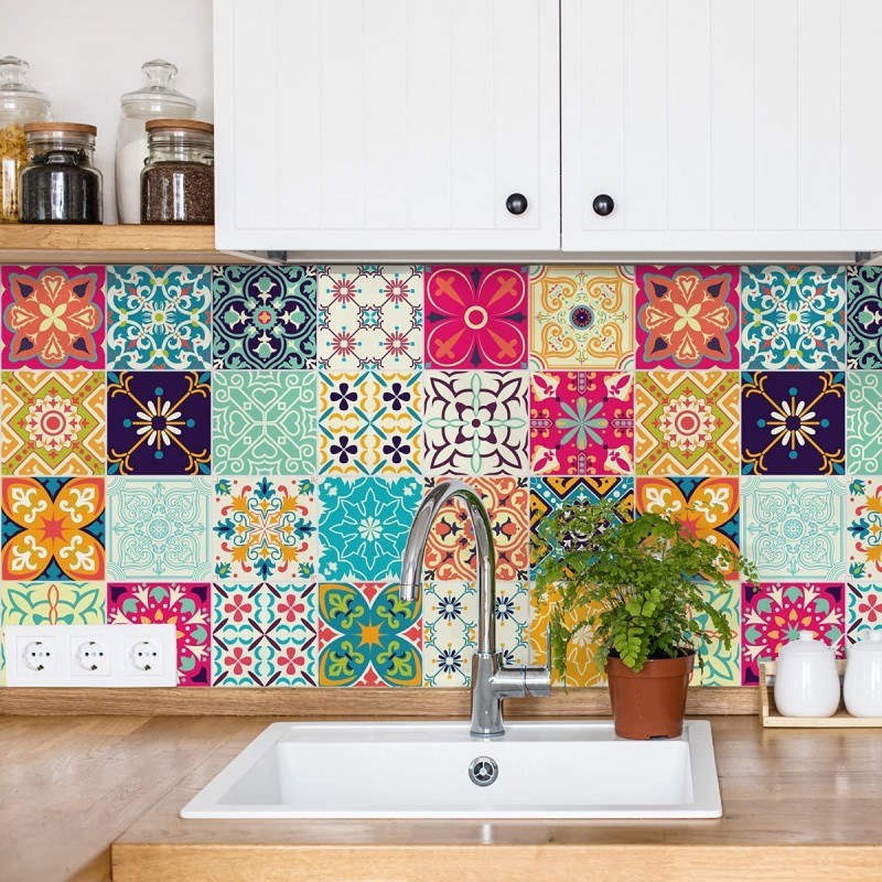 12PCS Home Decor Tile Stickers Self Adhesive Wall Stickers NYStore