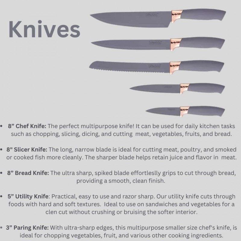 Kitchen Cooking Utensils & Knife Set Silicone Utensils 19 Piece Set