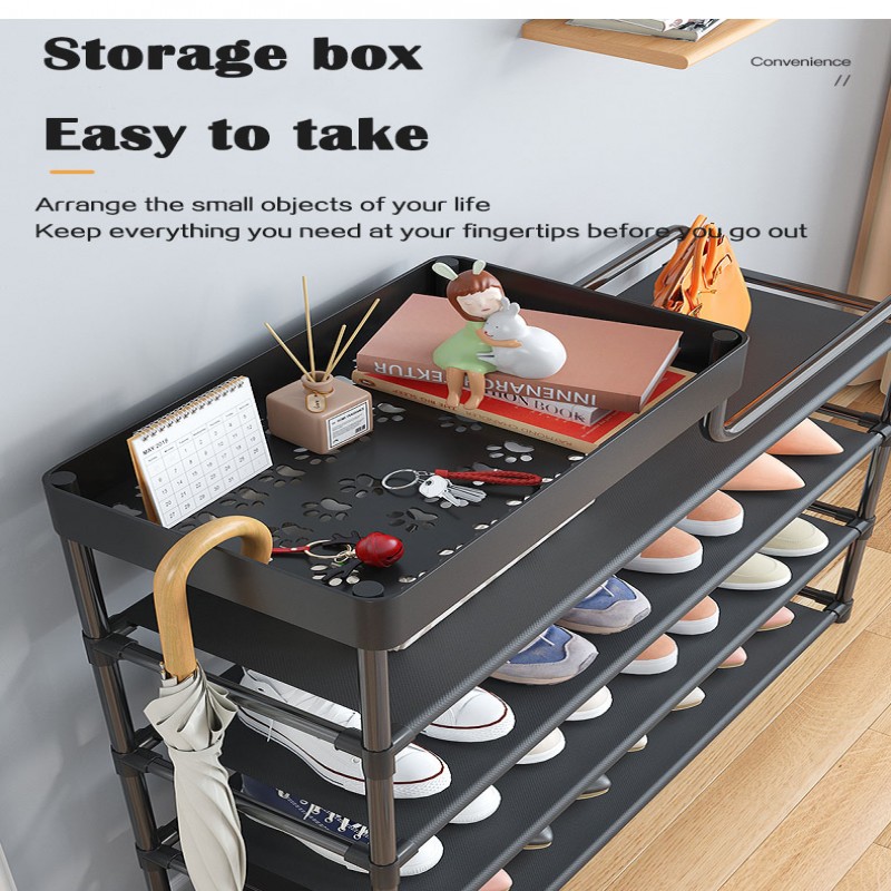 Adjustable Shoe Rack Organizer With Storage Shelf Multipurpose Shoe