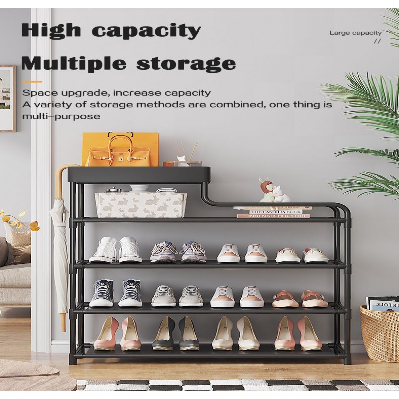 Adjustable Shoe Rack Organizer With Storage Shelf Multipurpose Shoe