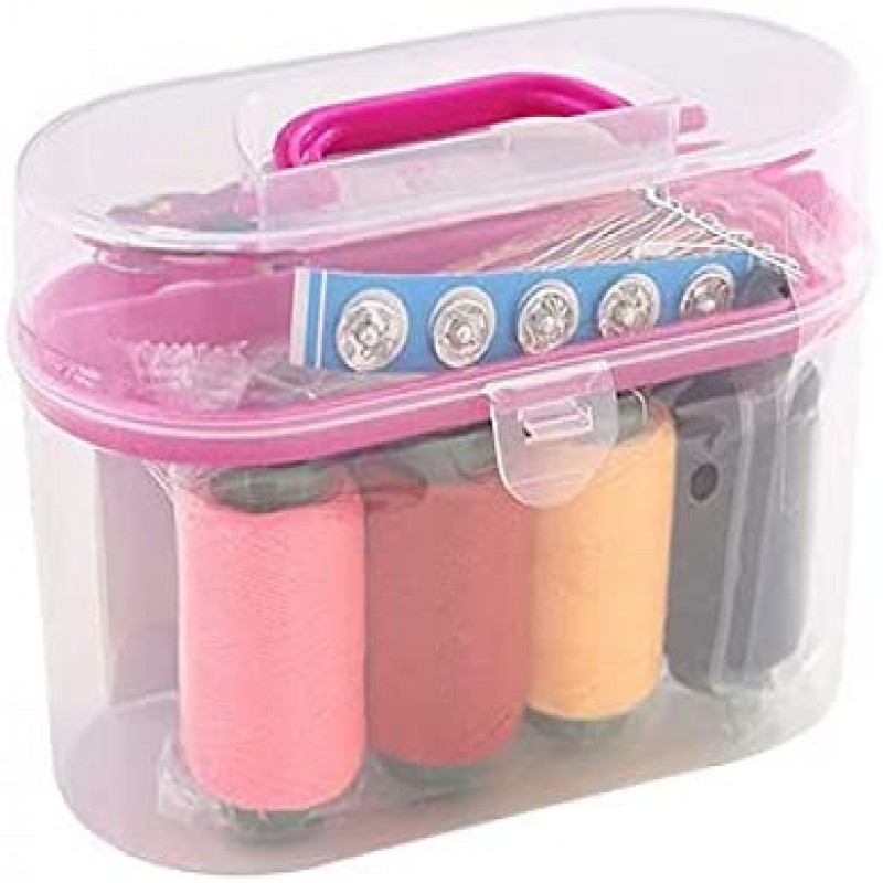 Sewing Kit Box Cloth Fabric Handy Needlework Tool Box NYStore