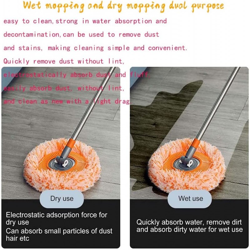 360° Rotatable Adjustable Cleaning Mop, Extendable Wall Cleaning Mop for Bathroom Floor Wall Bed Bottom