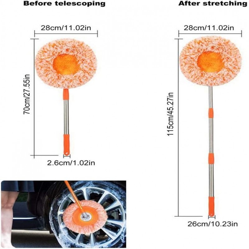 360° Rotatable Adjustable Cleaning Mop, Extendable Wall Cleaning Mop for Bathroom Floor Wall Bed Bottom