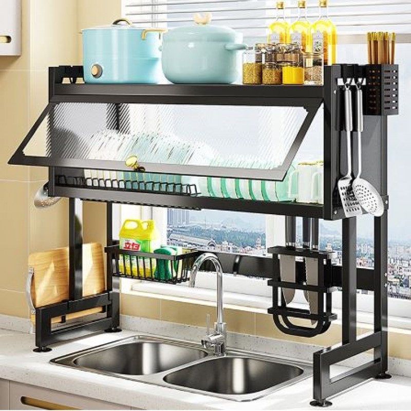 85cm Kitchen Storage Over the Sink Dish Rack With Cabinet