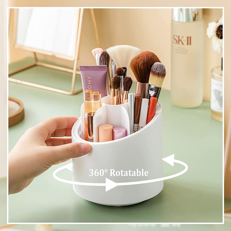 Makeup Brush Holder with Lid Acrylic Makeup Brush Organizer Cup NY