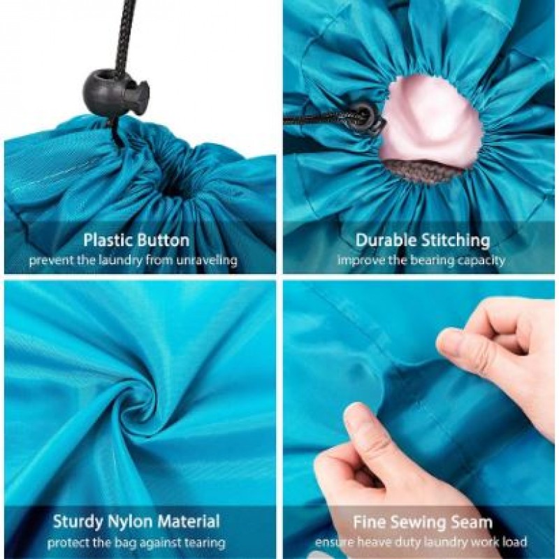 Smile Shape Nylon Laundry Bag, Travel Storage Pouch Machine Washable Dirty Clothes Organizer Wash Drawstring Bag