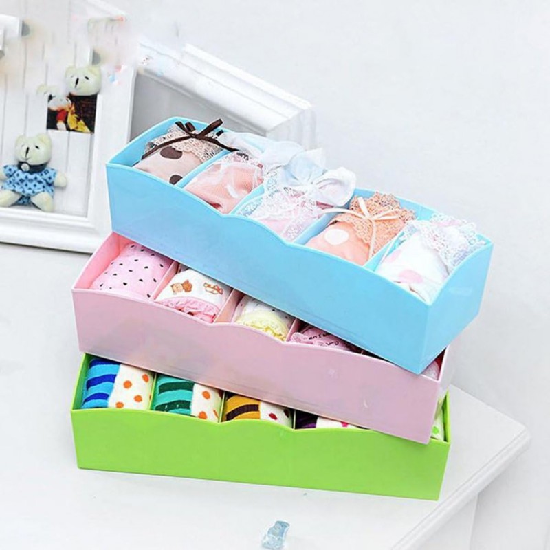 5 Cells Plastic Storage Box Drawer Cosmetic Divider Tidy Organizer