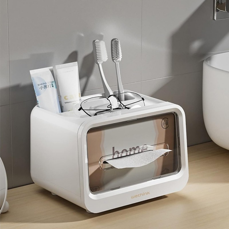 Tissue Box Holder with Stationery Remote Control Box - NY-Store 