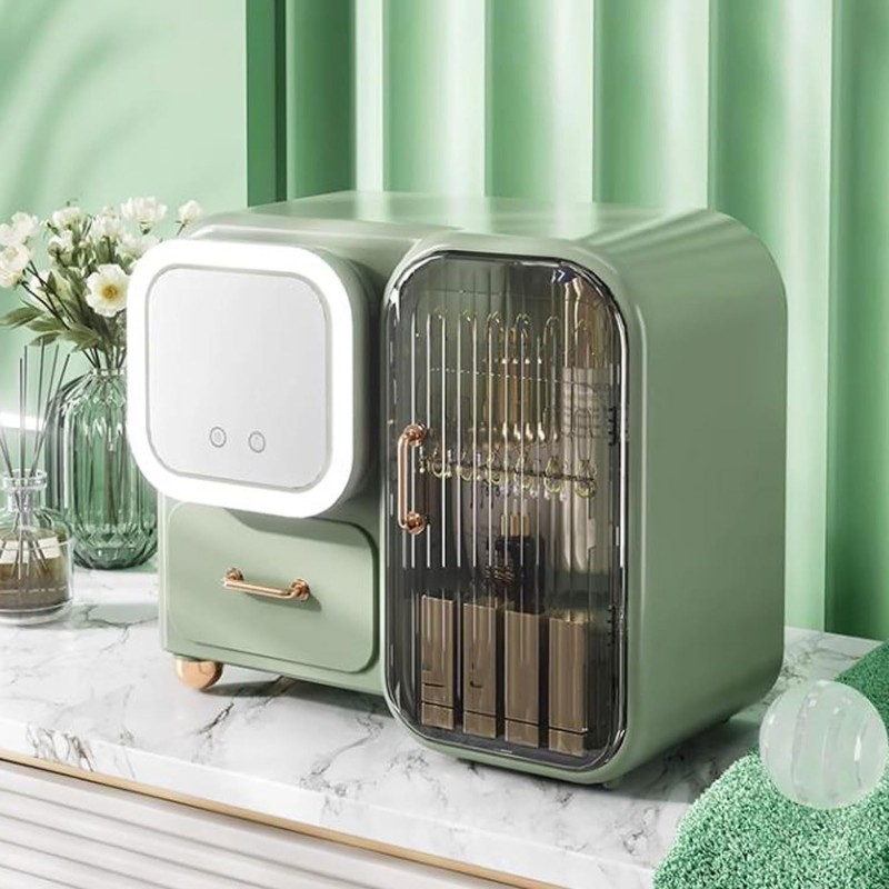 Makeup Organizer Storage Box with Mirror - NY-Store 