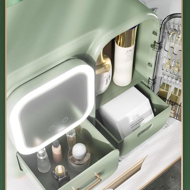 Makeup Organizer Storage Box with Mirror - NY-Store 