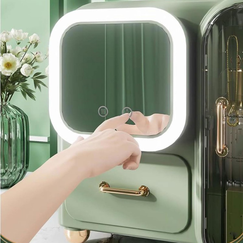 Makeup Organizer Storage Box with Mirror - NY-Store 