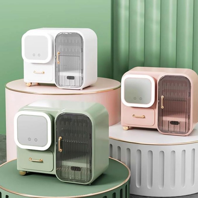Makeup Organizer Storage Box with Mirror - NY-Store 