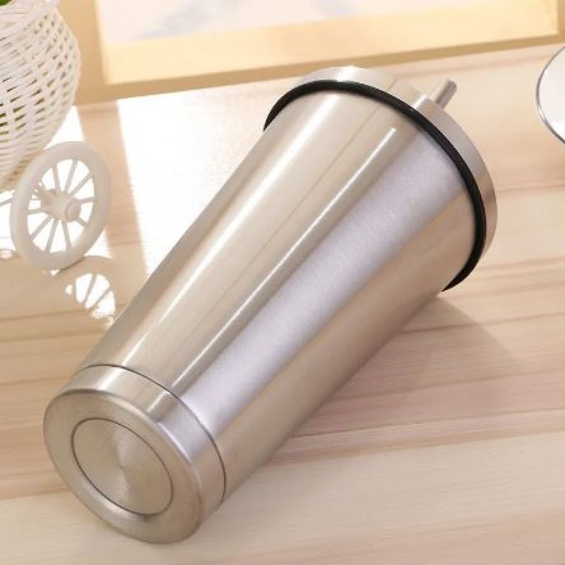 500ml Vacuum Insulated Mug Stainless Steel Thermal Mug Car Coffee Mug with Straw