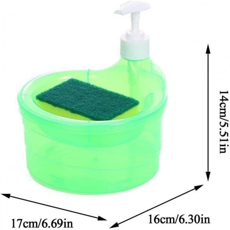Soap Dispenser Pump With Sponge Manual Press Cleaning Soap Container