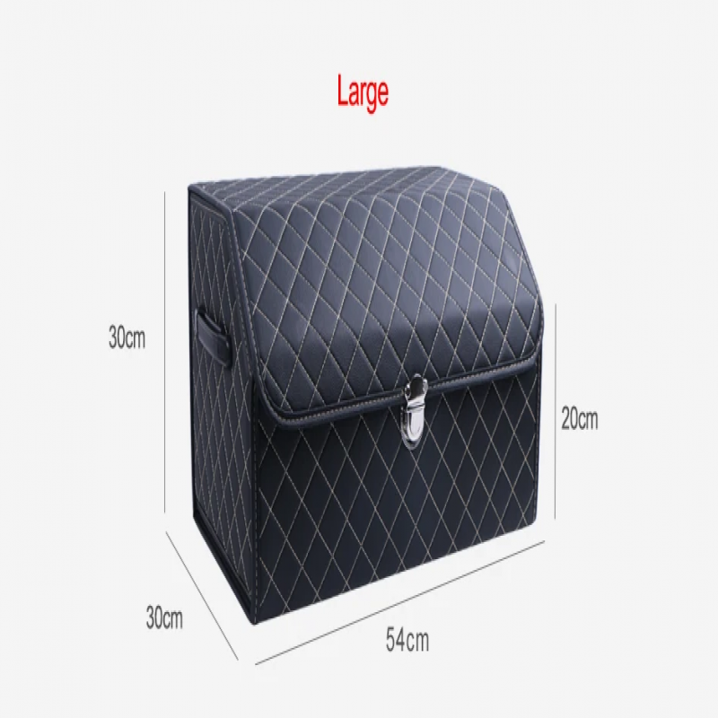 Portable Car Trunk Organizer Box Large Capacity Multiuse Tools Storage Bag Stowing Tidying Leather Folding