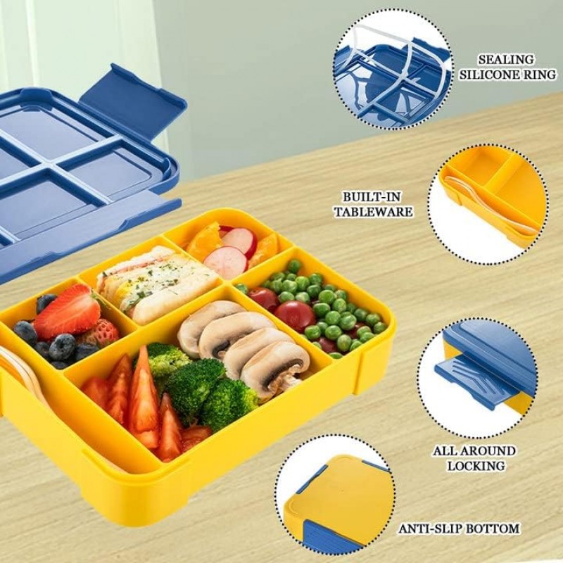 Children's Lunch Box with Compartments, Bento Lunch Box for Adults, Girls and Boys