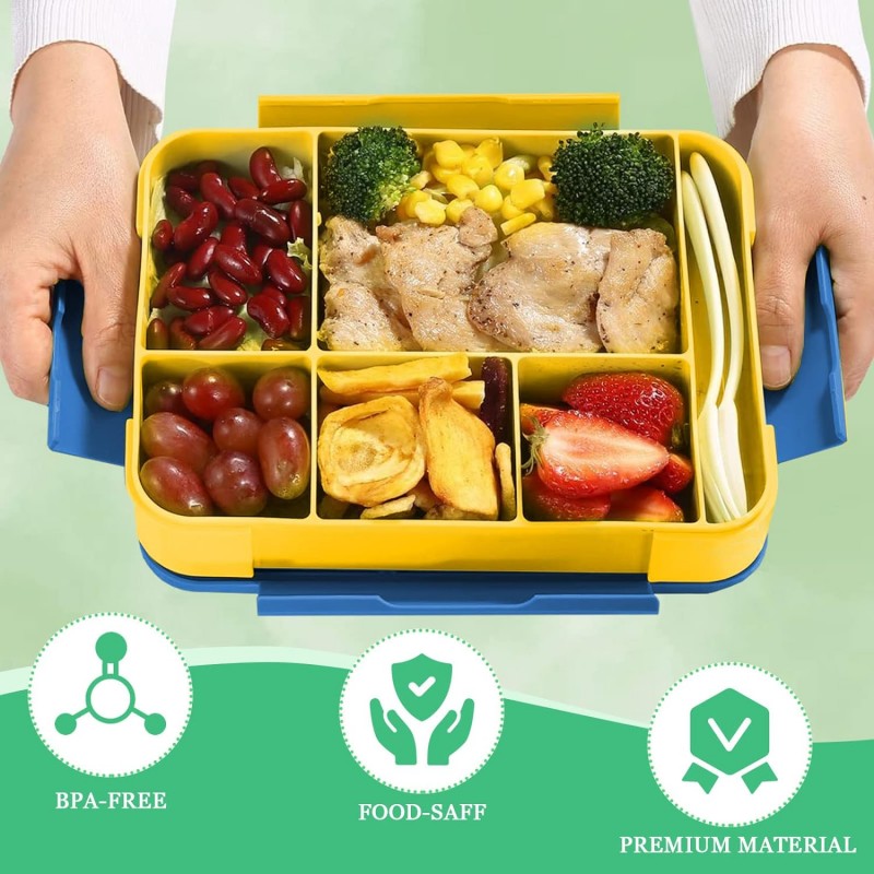 Children's Lunch Box with Compartments, Bento Lunch Box for Adults, Girls and Boys