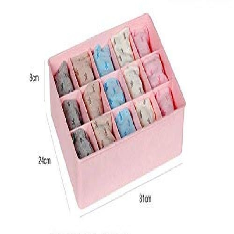 Box Drawer Organizer, 15 Compartment Plastic Storage Drawer Organizer