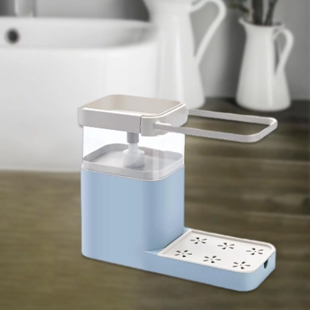 Kitchen Sink Soap Dispenser and Sponge Holder, Soap Dispenser Sponge Scrubber Holder Case