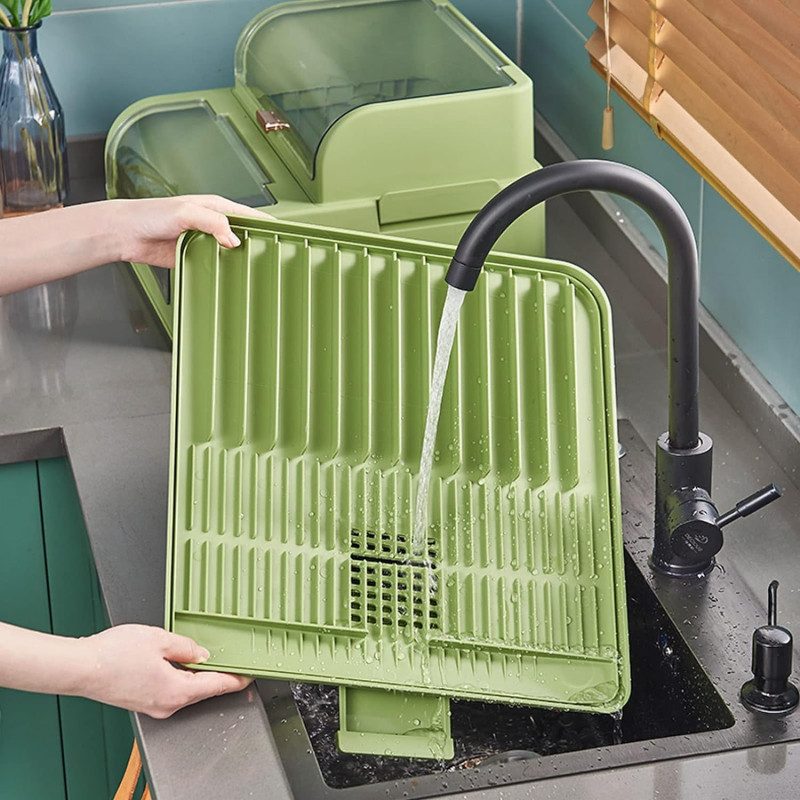 Multi-Function Dish Rack, Drain Dish Rack With Cover, Dish Drainer Utensil Organizer For Kitchen