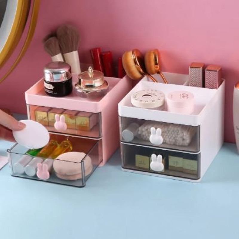 Small Desk Organizer With Drawer, Office Desktop Storage Box, Stationery/Makeup Organizer Storage Box