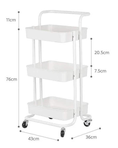 3-Tier Metal Trolley Cart