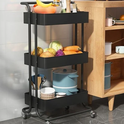 3-Tier Metal Trolley Cart
