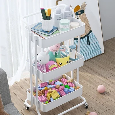 3-Tier Metal Trolley Cart