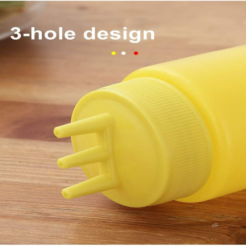 5 Holes Squeeze Bottles Condiment Bottles With Nozzles Ketchup Mayonnaise Squeeze Bottle Honey Dispenser Kitchen Supplies - 15