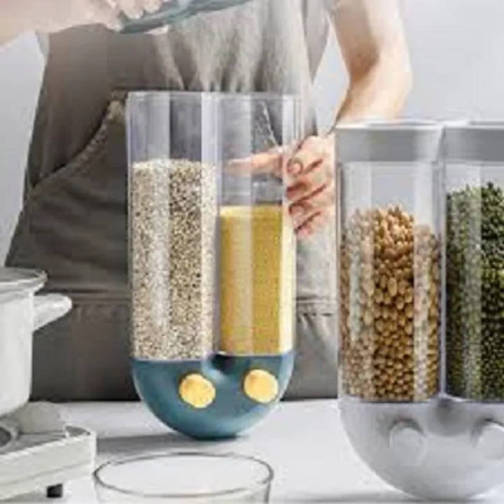 2500ml U Shape Wall Mounted Cereal Dispenser Oats Rice with Included Super Strong Silicone Stickers