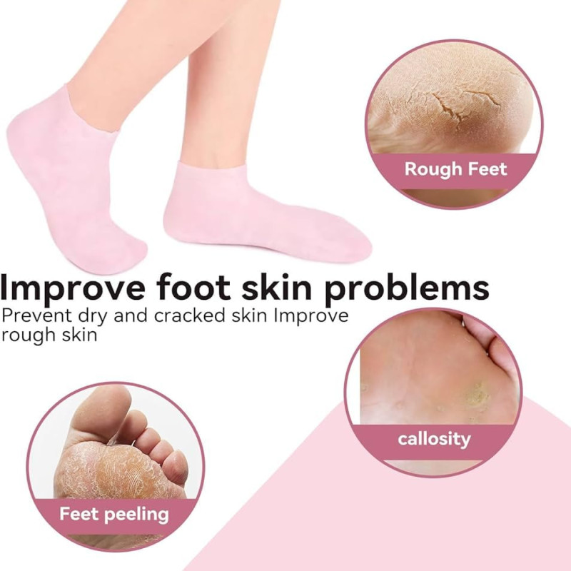 1 Pair Silicone Socks Silicone Gel Sock Silicone Moisturizing Sock Silicone Heel Sock