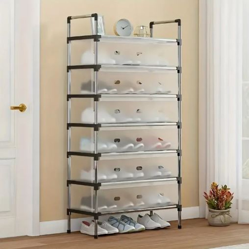 5/6/7 Layer Shoe Rack Stainless Steel Stackable Shoe Rack Organizer ...
