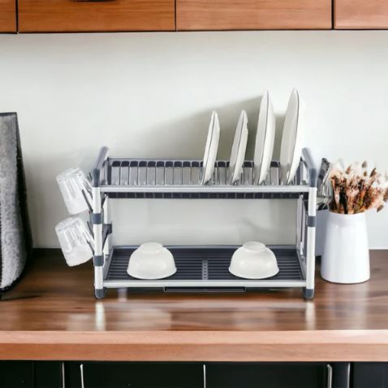 2 Tier Aluminium Dish Drying Rack - Dish Drying Rack - NY-Store