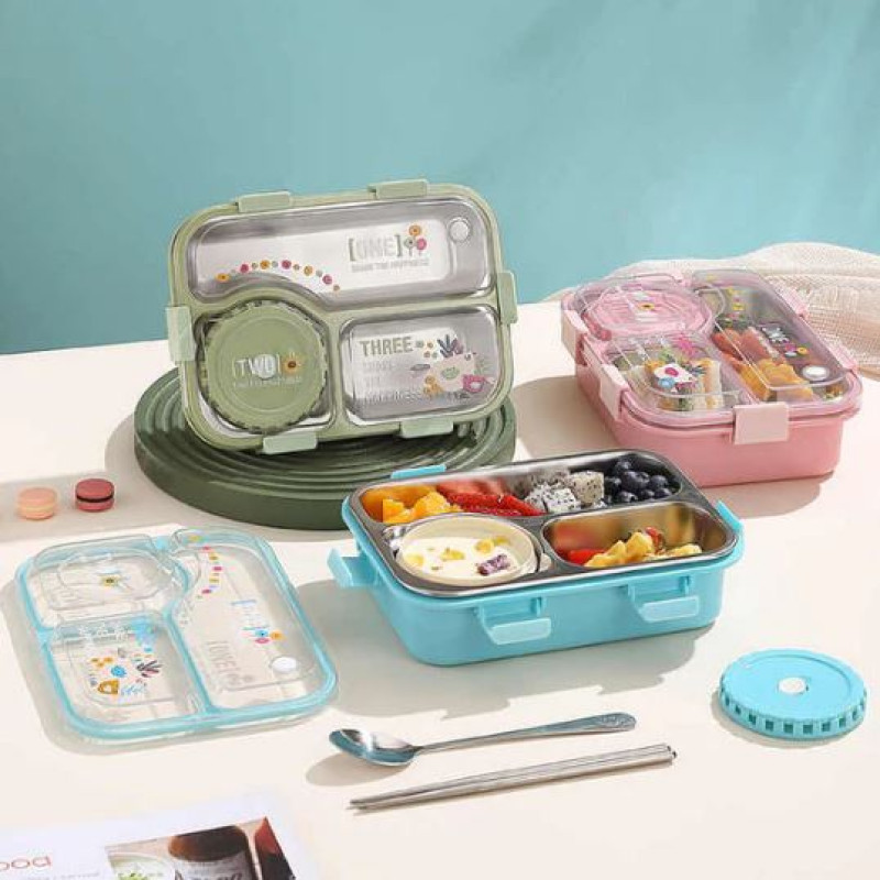 Insulated Modern & Stylish Stainless Steel Lunch Box with Dipping Cup