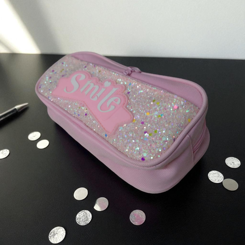 Pencil Case Pouch Shimmery/Glitter Pencil Box Cute Pencil Case Large Capacity Organizer for Girls Kids