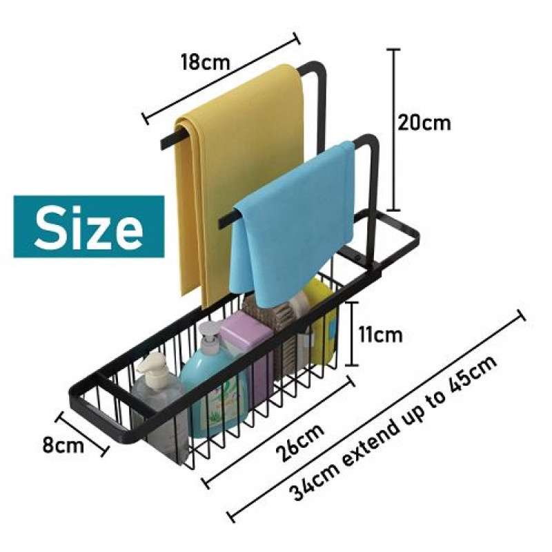 Expandable Kitchen Sink Drain Rack Basket - Stainless Steel - NY-Store