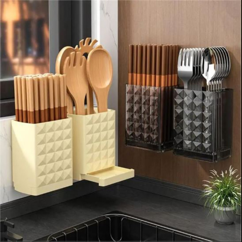 Wall-Mounted Storage Rack – Drillable & Self-Adhesive Organizer (Black ...