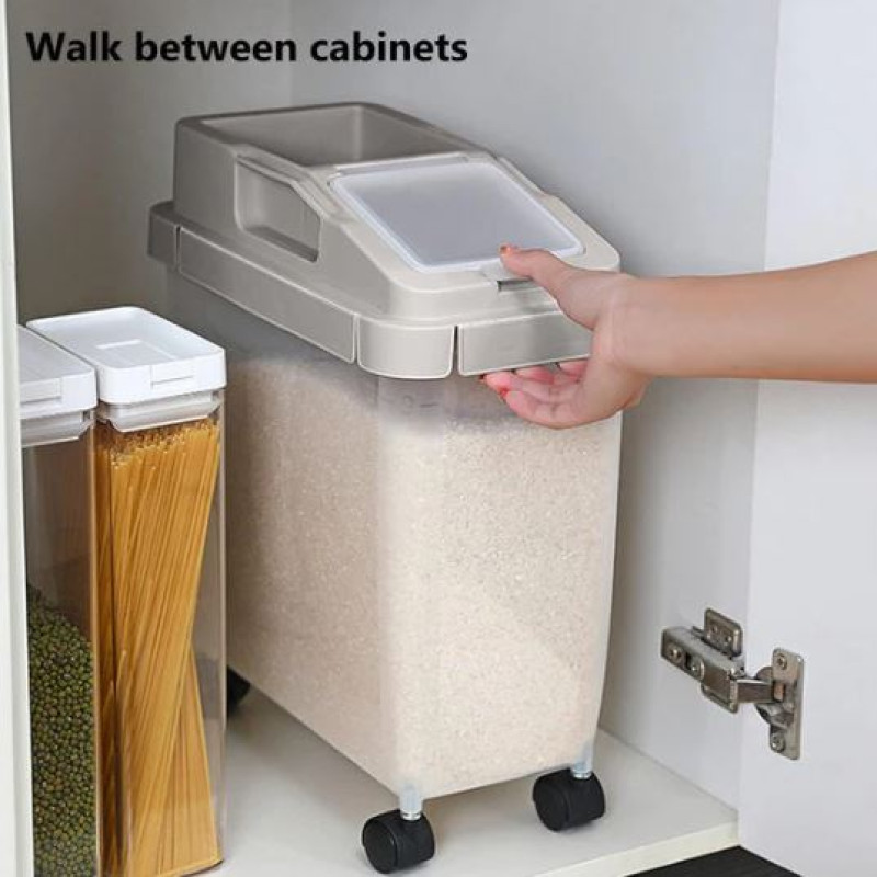 10Kg Rice Container Storage Box With Wheels - Storage Container Box ...