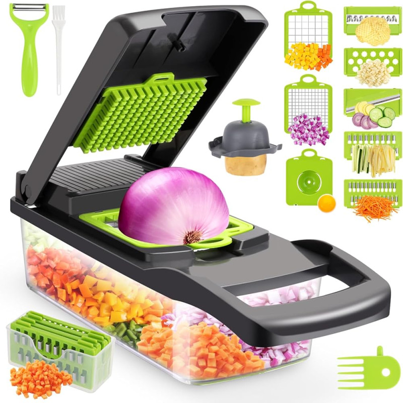 Multifunctional 14-in-1 Vegetable Chopper and Slicer Set