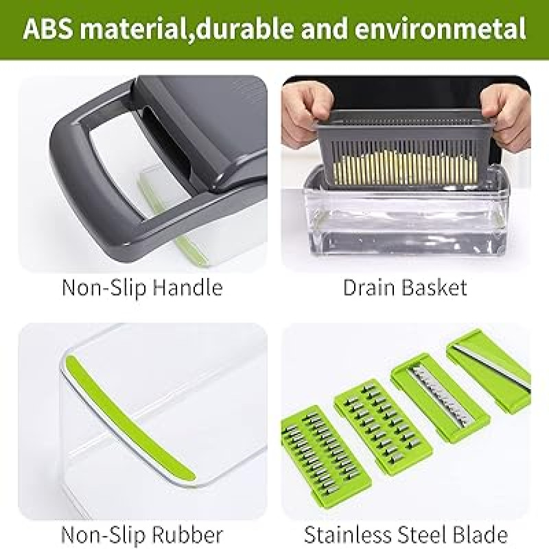 Multifunctional 14-in-1 Vegetable Chopper and Slicer Set
