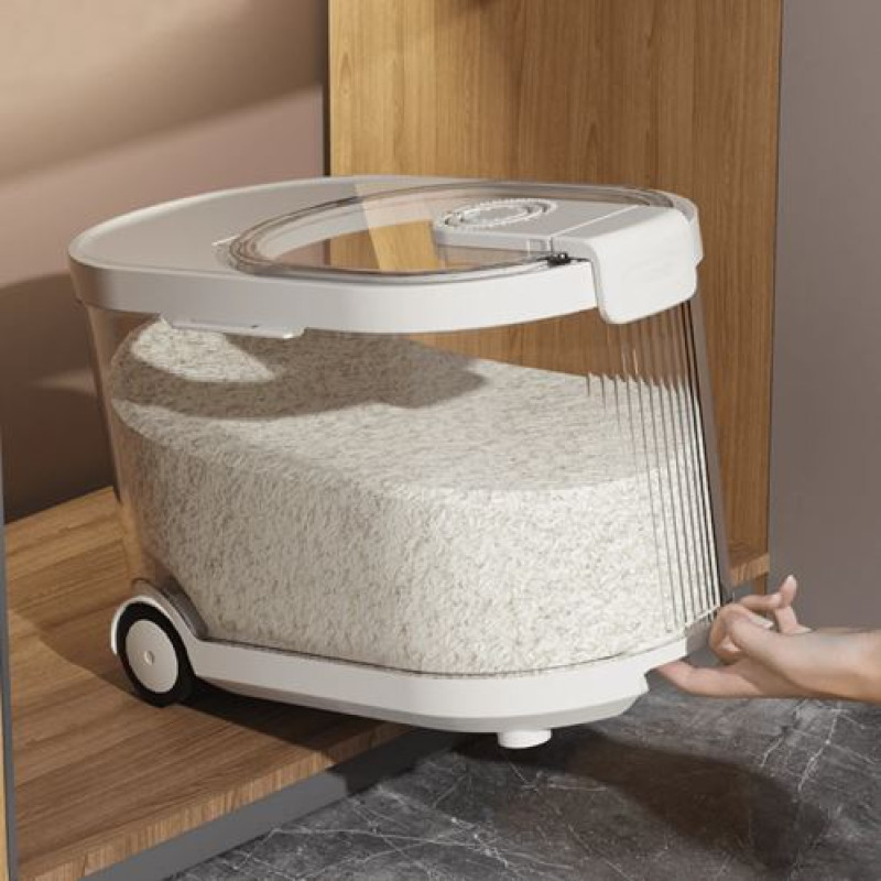 Sealed Rice Storage Container with Measuring Cup & Wheels - 9 Kgs - NY ...