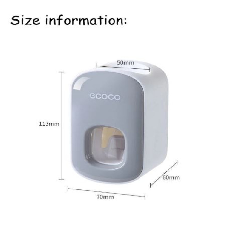 Ecoco Wall-Mounted Hands-Free Toothpaste Dispenser - Automatic ...