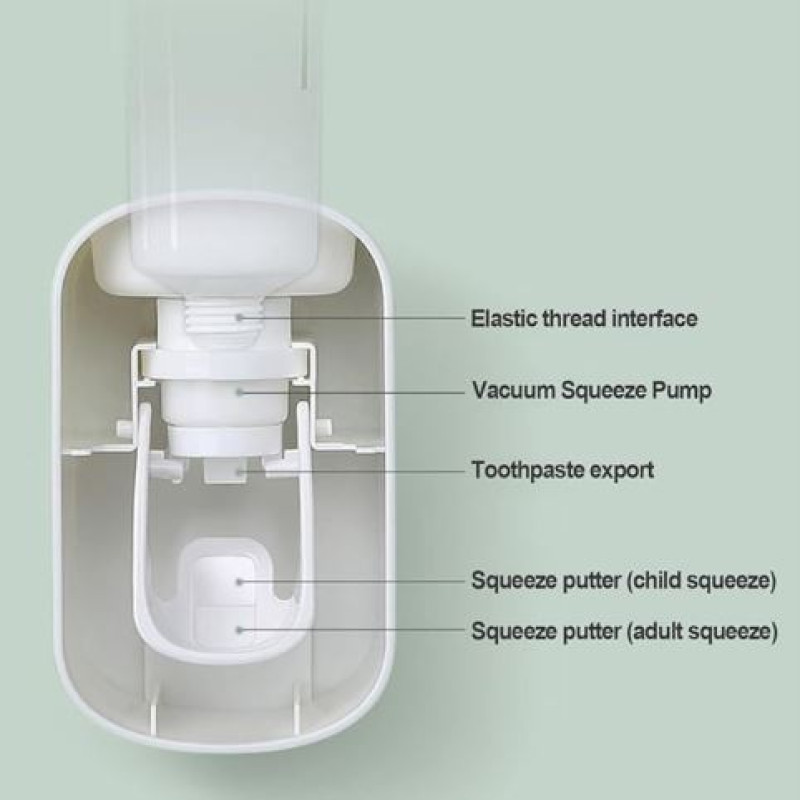 Ecoco Wall-Mounted Hands-Free Toothpaste Dispenser - Automatic ...
