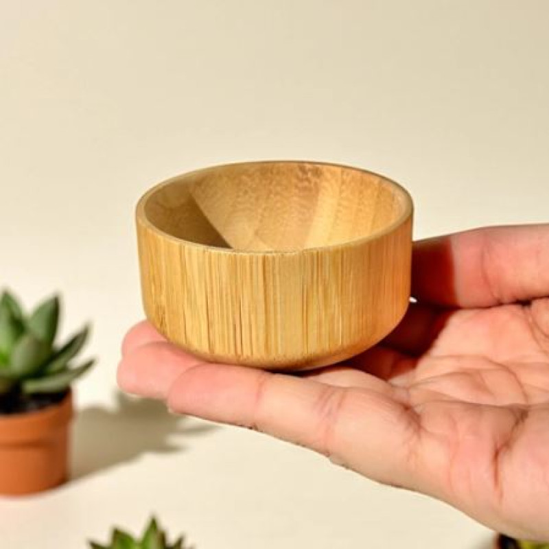 BLANDA MATT Serving Bowls, Bamboo Salad Bowls, Natural Wood Serving Bowls