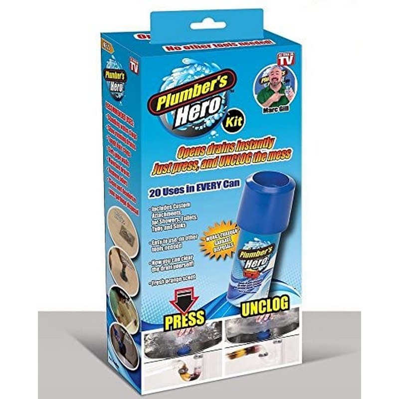Plumber's Hero Kit - Unclog Drains Instantly - 20 Uses in Every Can