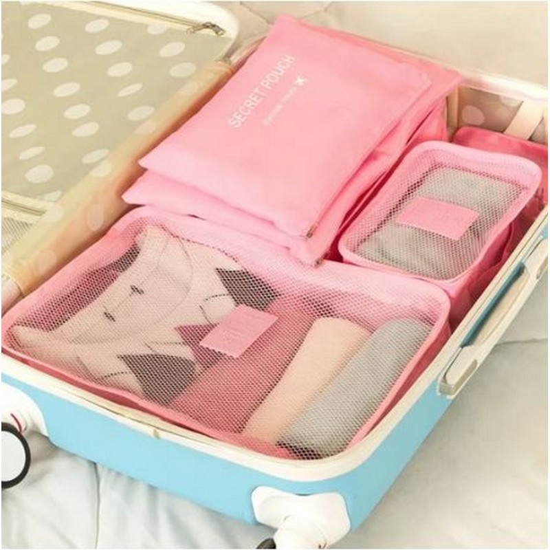 6 Pcs Travel Bags Suitcase Bag For Travelling Undergarments & Cloth Storage Organizer
