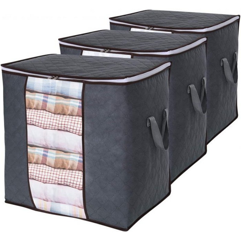 Storage Boxes for Clothes Organiser Cloth Organizer for Wardrobe Blanket Storage  Bags 66 Litre, Quilt Storage
